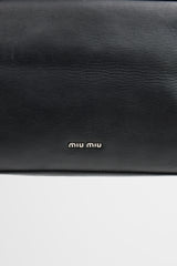 Miu Miu Black Leather Buckled Messenger Crossbody Bag
