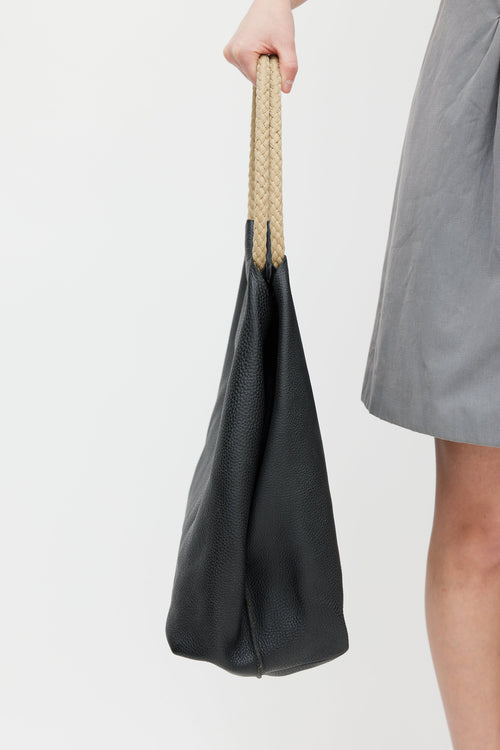 Miu Miu Black Leather Rope Bag
