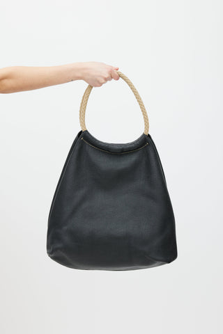 Miu Miu Black Leather Rope Bag