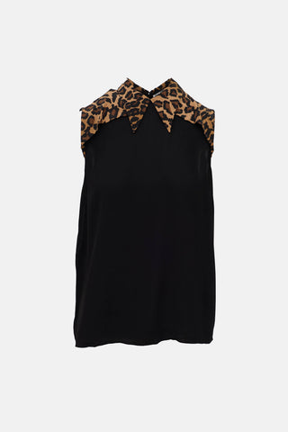 2018 Printed Collar Top