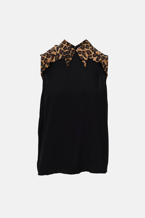 2018 Printed Collar Top