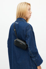 Miu Miu Black Matelasse Logo Chain Belt Bag