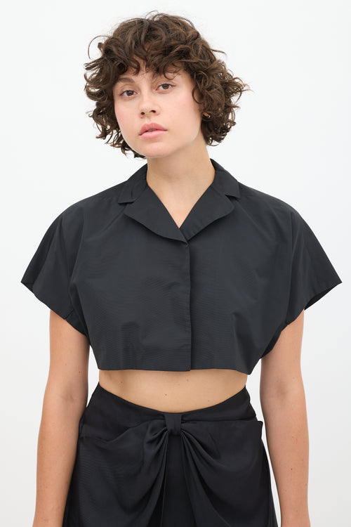 Miu Miu Black Nylon Cropped Bolero