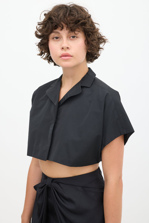 Miu Miu Black Nylon Cropped Bolero