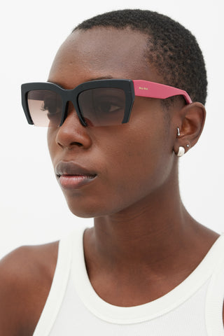 Miu Miu Black & Pink SMU11O Sunglasses