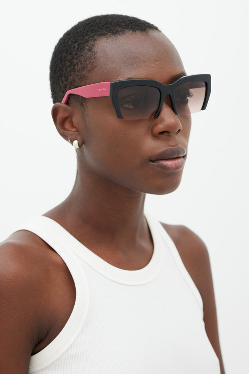 Miu Miu Black & Pink SMU11O Sunglasses