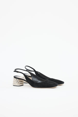 Miu MiuCrystal Stud Slingback Mule