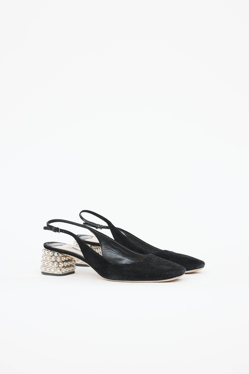 Miu MiuCrystal Stud Slingback Mule