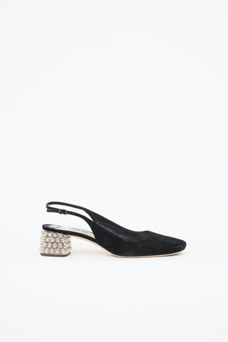 Miu MiuCrystal Stud Slingback Mule