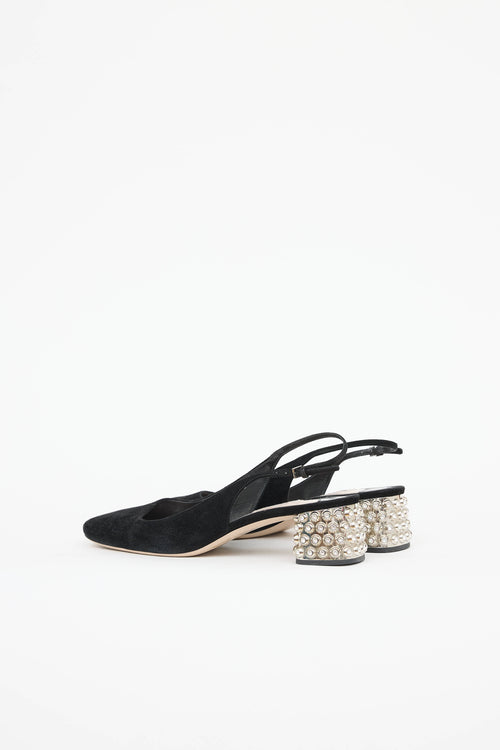 Miu MiuCrystal Stud Slingback Mule