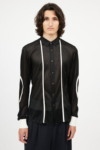 Miu Miu Black & White Mesh Shirt