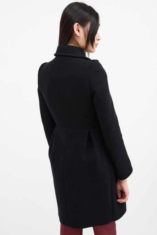 Miu Miu Black Wool Double Breasted Coat