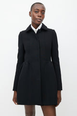 Miu Miu Black Wool Flared Coat