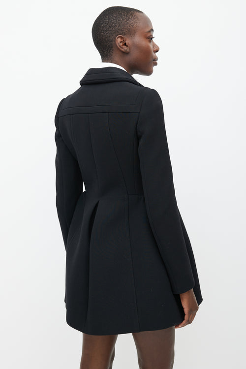 Miu Miu Black Wool Flared Coat