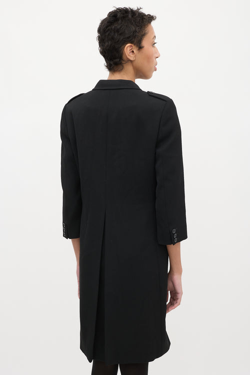 Miu Miu Black Wool Three Quarter Sleeve Coat