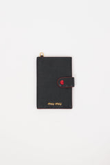 Miu Miu Black & Red Madras Love Lanyard Bifold Wallet
