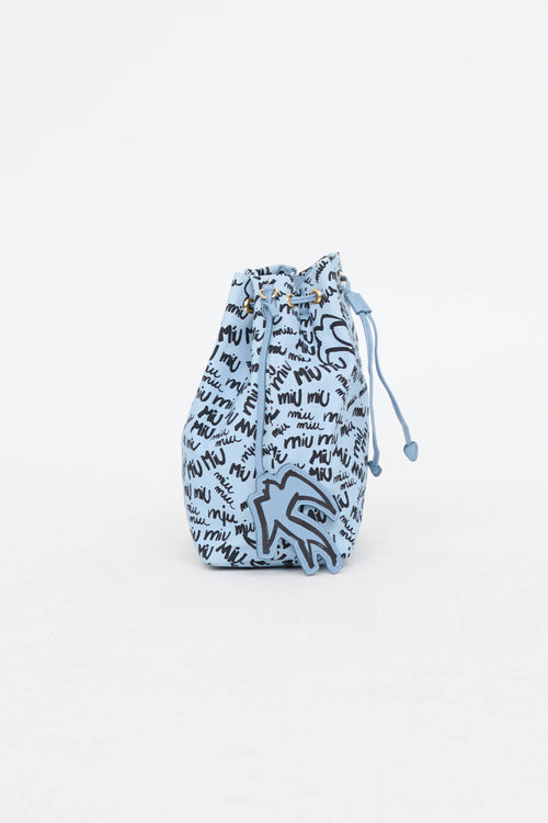 Miu Miu Graffiti Drawstring Pouch