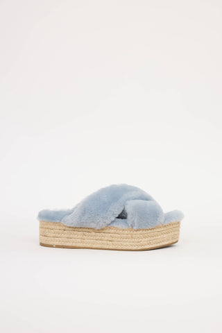 Miu Miu Fuzzy Espadrille Sandal