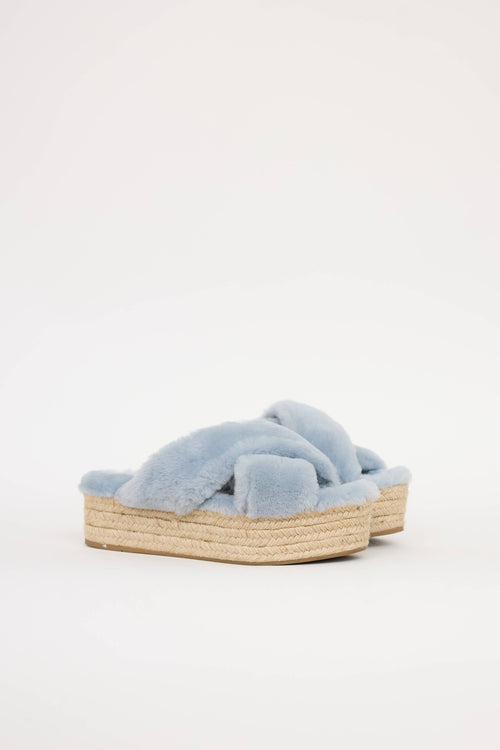 Miu Miu Fuzzy Espadrille Sandal