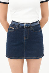 Miu Miu Navy Patent Leather Thin Belt