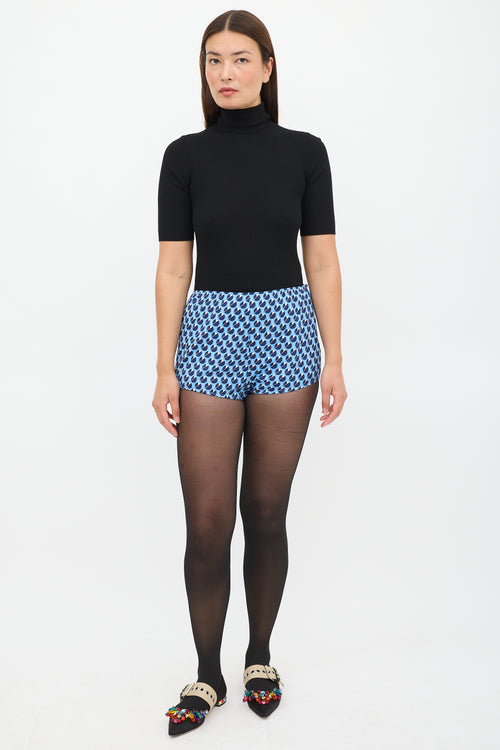 Miu Miu Blue & White Polka Dot Shorts