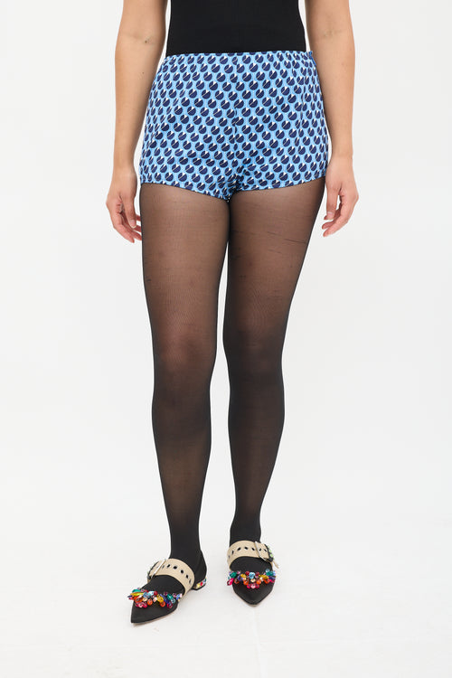 Miu Miu Blue & White Polka Dot Shorts