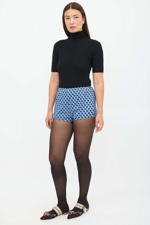 Miu Miu Blue & White Polka Dot Shorts