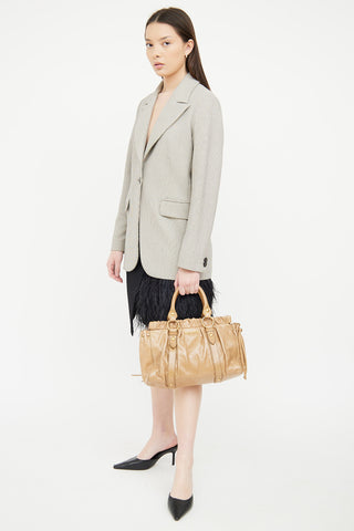 Miu Miu Beige Leather 2 Way Shoulder Bag