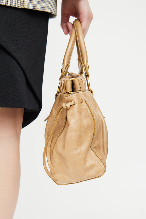 Miu Miu Beige Leather 2 Way Shoulder Bag