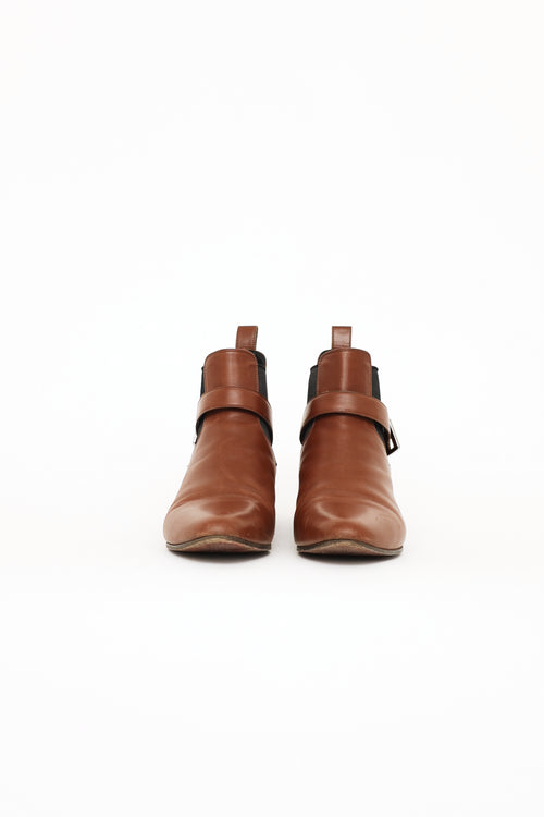 Miu Miu Brown & Black Buckle Boots
