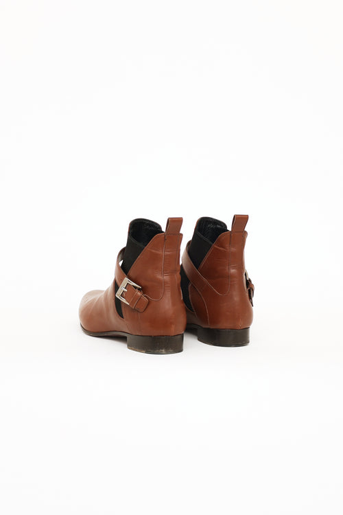 Miu Miu Brown & Black Buckle Boots