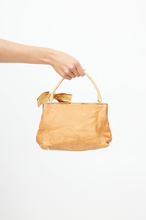 Miu Miu Brown Leather Bow Bag