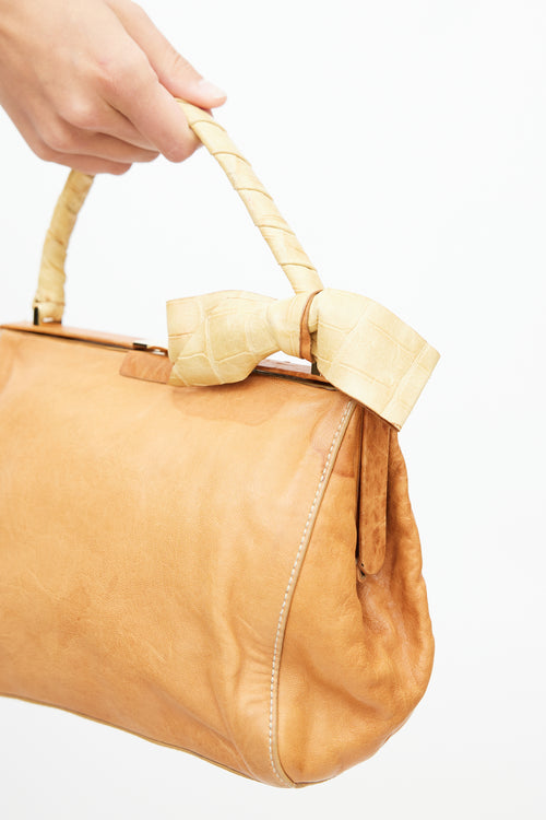 Miu Miu Brown Leather Bow Bag