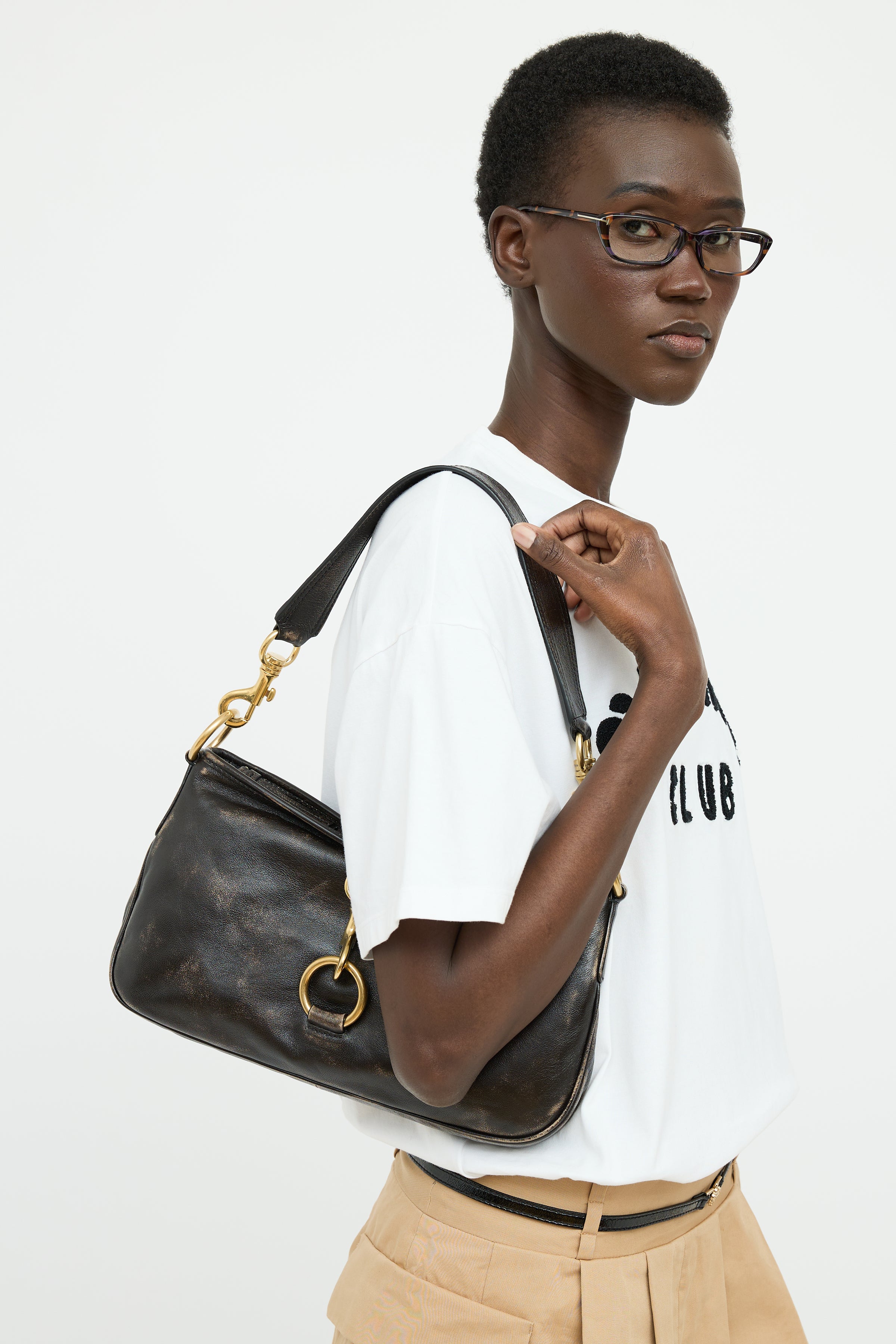 Miu Miu // Brown Nappa Hook Shoulder Bag – VSP Consignment