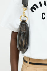 Miu Miu Brown Nappa Hook Shoulder Bag