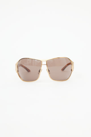 Miu Miu Brown & Gold SMU60G Oversized Sunglasses