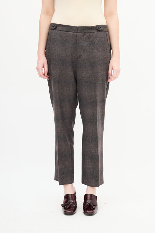 Miu Miu Brown Wool Houndstooth Trouser