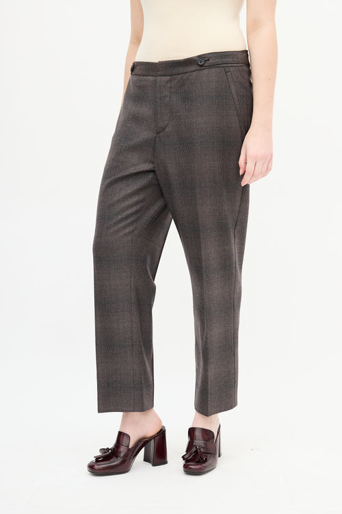 Miu Miu Brown Wool Houndstooth Trouser