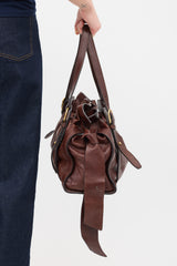 Miu Miu Burgundy Leather Drawstring Shoulder Bag