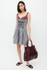 Miu Miu Burgundy Patent Leather Ruffled Bag
