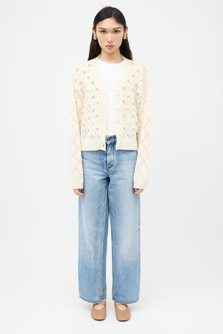 Miu Miu Cashmere Crystal Embellished Cardigan