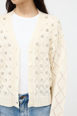 Miu Miu Cashmere Crystal Embellished Cardigan