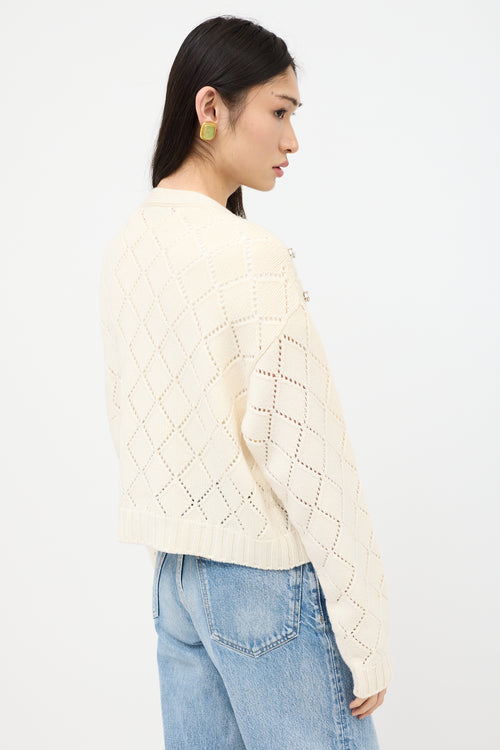 Miu Miu Cashmere Crystal Embellished Cardigan