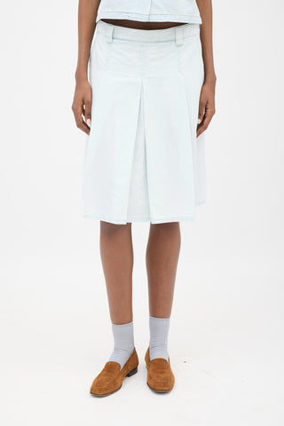 Miu Miu Chambray Pleated Skirt