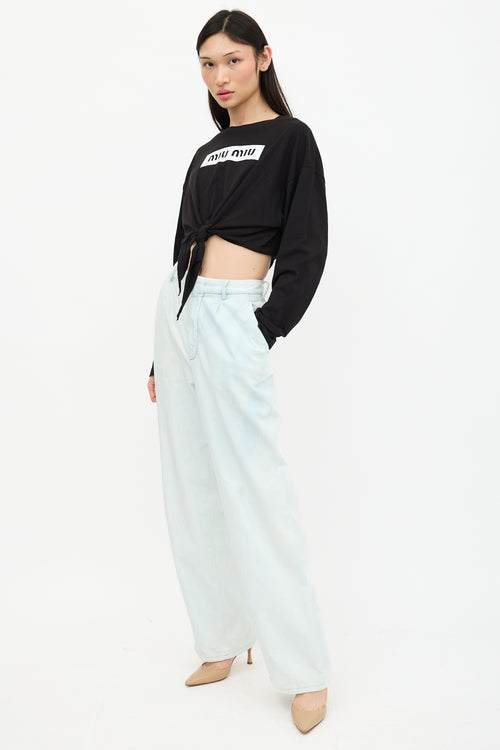 Miu Miu Chambray Wide Leg Pant