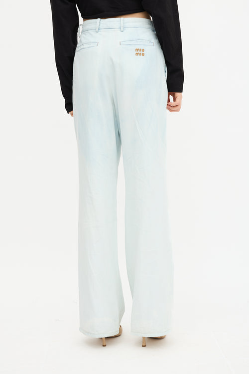Miu Miu Chambray Wide Leg Pant