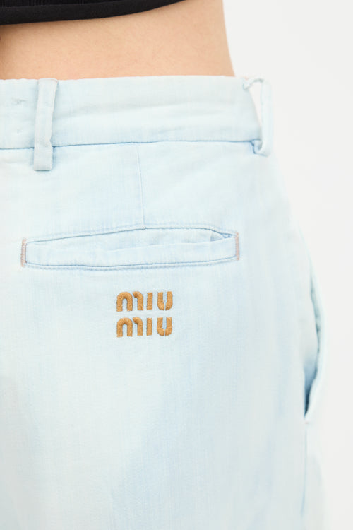 Miu Miu Chambray Wide Leg Pant