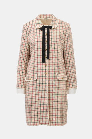 Miu Miu Checked Bow Coat