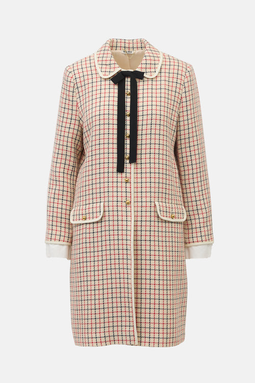Miu Miu Checked Bow Coat