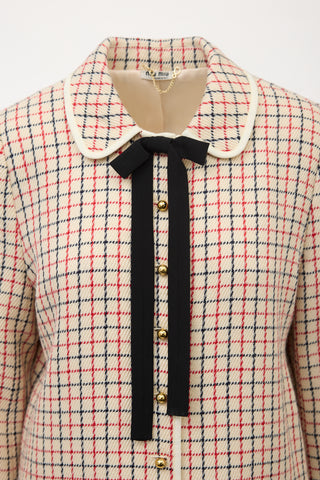 Miu Miu Checked Bow Coat